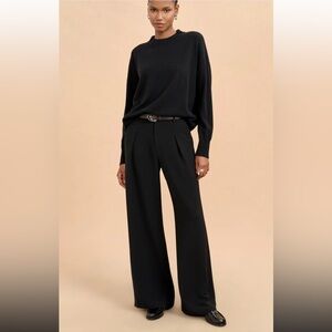 NWT LIGNE NYC Marilien Trouser – Black Wide Leg Tuxedo Stripe Pant (Size 6)